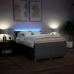 Cama box spring con colchón tela gris claro 140x200 cm