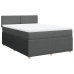 Cama box spring con colchón tela gris oscuro 140x200 cm