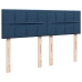 Cama box spring con colchón tela azul 140x200 cm
