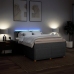 Cama box spring con colchón tela gris claro 140x200 cm