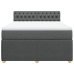 Cama box spring con colchón tela gris oscuro 140x200 cm
