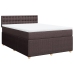 Cama box spring con colchón tela marrón oscuro 140x200 cm