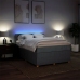 Cama box spring con colchón tela gris oscuro 160x200 cm