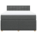 Cama box spring con colchón tela gris oscuro 160x200 cm