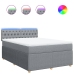 Cama box spring con colchón tela gris claro 160x200 cm