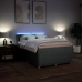 Cama box spring con colchón tela gris claro 160x200 cm