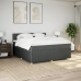 Cama box spring con colchón tela gris oscuro 180x200 cm