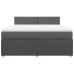 Cama box spring con colchón tela gris oscuro 180x200 cm