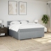 Cama box spring con colchón tela gris claro 180x200 cm