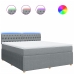 Cama box spring con colchón tela gris claro 180x200 cm