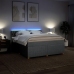 Cama box spring con colchón tela gris claro 180x200 cm