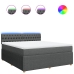 Cama box spring con colchón tela gris oscuro 180x200 cm