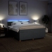 Cama box spring con colchón tela gris oscuro 180x200 cm