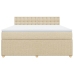 Cama box spring con colchón tela color crema 180x200 cm