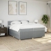 Cama box spring con colchón tela gris claro 200x200 cm