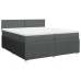 Cama box spring con colchón tela gris oscuro 200x200 cm