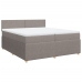 Cama box spring con colchón tela gris taupe 200x200 cm