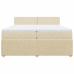Cama box spring con colchón tela color crema 200x200 cm