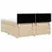 Cama box spring con colchón tela color crema 200x200 cm