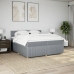 Cama box spring con colchón tela gris claro 200x200 cm