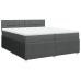 Cama box spring con colchón tela gris oscuro 200x200 cm