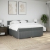 Cama box spring con colchón tela gris oscuro 200x200 cm