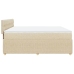 Cama box spring con colchón tela color crema 200x200 cm