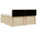 Cama box spring con colchón tela color crema 200x200 cm