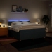 Cama box spring con colchón tela azul 200x200 cm