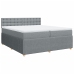 Cama box spring con colchón tela gris claro 200x200 cm