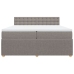 Cama box spring con colchón tela gris taupe 200x200 cm