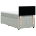 Cama box spring con colchón terciopelo gris claro 80x200 cm