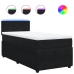 Cama box spring con colchón terciopelo negro 80x200 cm