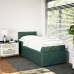 Cama box spring con colchón terciopelo verde oscuro 80x200 cm