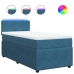 Cama box spring con colchón terciopelo azul oscuro 80x200 cm