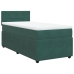 Cama box spring con colchón terciopelo verde oscuro 80x200 cm