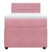 Cama box spring con colchón terciopelo rosa 80x200 cm