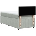 Cama box spring con colchón terciopelo gris claro 80x200 cm