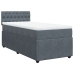 Cama box spring con colchón terciopelo gris oscuro 80x200 cm