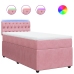 Cama box spring con colchón terciopelo rosa 80x200 cm