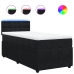 Cama box spring con colchón terciopelo negro 80x200 cm