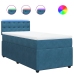 Cama box spring con colchón terciopelo azul oscuro 80x200 cm