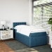 Cama box spring con colchón terciopelo azul oscuro 80x200 cm