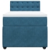 Cama box spring con colchón terciopelo azul oscuro 80x200 cm