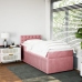 Cama box spring con colchón terciopelo rosa 80x200 cm
