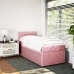 Cama box spring con colchón terciopelo rosa 90x190 cm