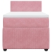Cama box spring con colchón terciopelo rosa 90x190 cm