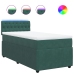 Cama box spring con colchón terciopelo verde oscuro 90x190 cm