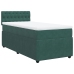 Cama box spring con colchón terciopelo verde oscuro 90x190 cm