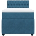 Cama box spring con colchón terciopelo azul 90x190 cm